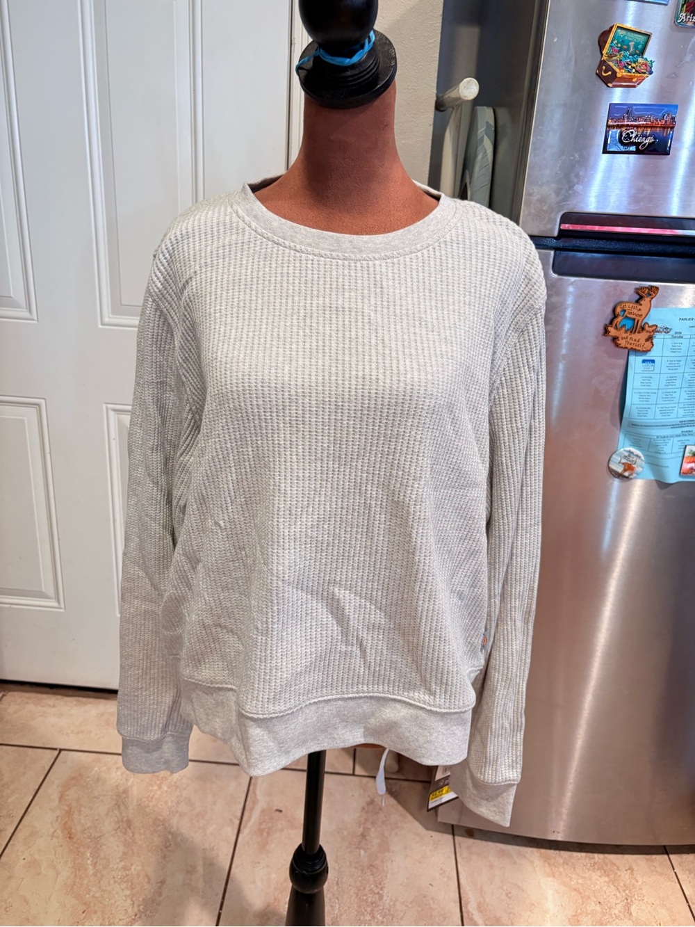 Dickies Light Gray Waffle Knit Crewneck Sweater